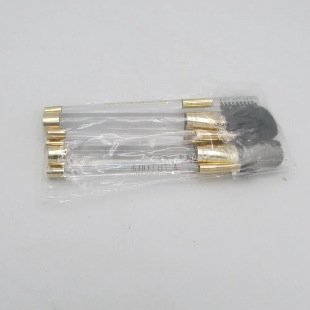 Mary Kay Travel Makeup 6 Piece Brushes Vintage Y2K NOS Lucite Handles Goldtone